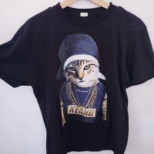 Keanu Kitten cat tshirt medium black tshirt unisex